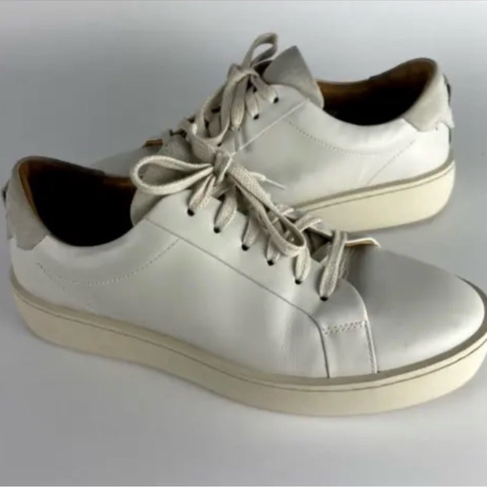 Jigsaw White Leather Low Top Sneakers | Minimalist Platform Trainer  |EU39